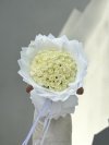 50 white roses fluffy wrapping